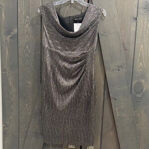 Metallic Sleeveless Connected Midi Dress